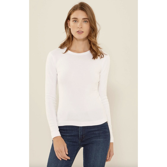 Three Dots Tops - Three dots Cotton Crew-Neck Long Sleeve Tee Size S